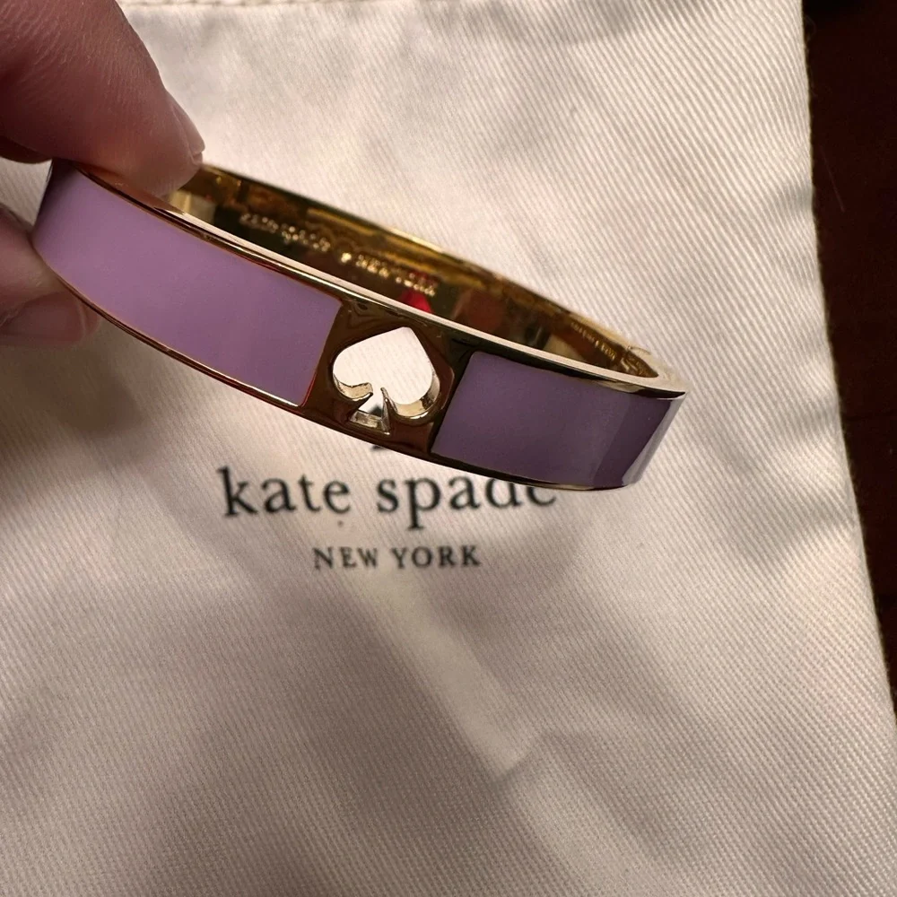 kate spade Two-Tone Lavender & Lilac Enamel Spade Bangle - Picture 2 of 3